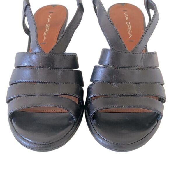 Via Spiga Womens‎ Black Wedge Sandals Size 7 NWOB - Picture 3 of 9